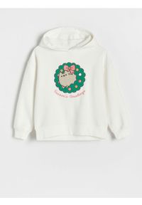 Reserved - Świąteczna bluza Pusheen - złamana biel. Materiał: bawełna. Styl: wizytowy #1