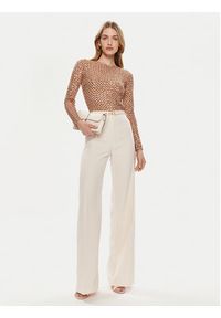 Elisabetta Franchi Body BO-014-42E2-6001 Brązowy Slim Fit. Kolor: brązowy. Materiał: syntetyk