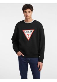Guess Jeans Bluza M4YQ21 K9V31 Czarny Oversize. Kolor: czarny. Materiał: bawełna
