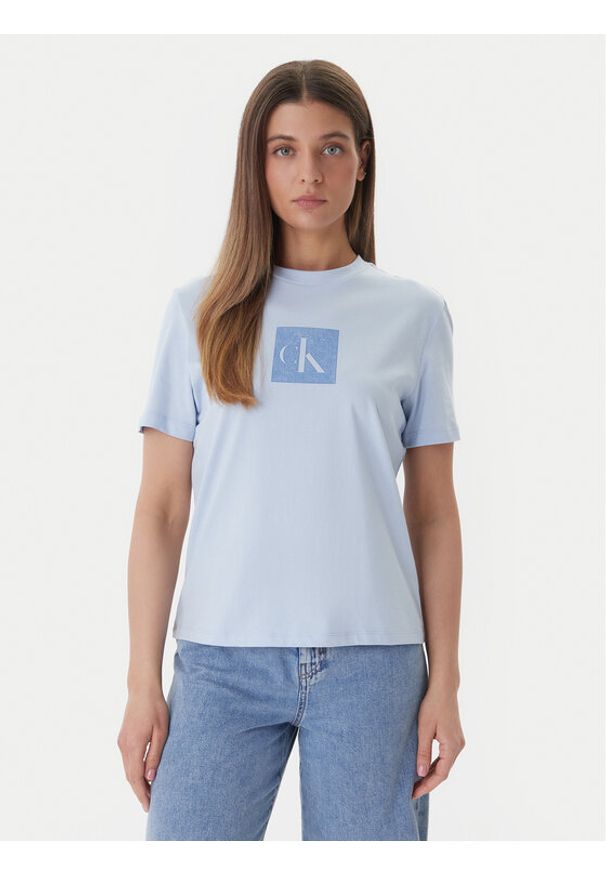 Calvin Klein Jeans T-Shirt LV047F819G Niebieski Classic Fit. Kolor: niebieski. Materiał: bawełna