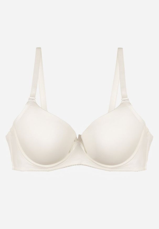 Born2be - Jasnobeżowy Klasyczny Biustonosz o Gładkim Wykończeniu Lamisa. Kolor: beżowy. Wzór: gładki