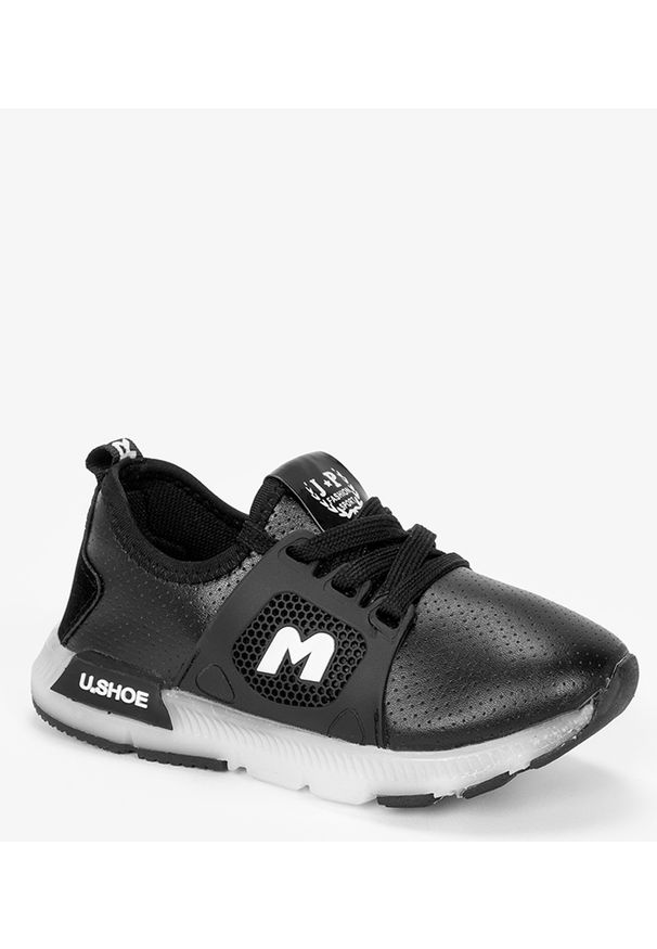 Casu - Czarne buty sportowe sznurowane casu b331/7. Kolor: czarny