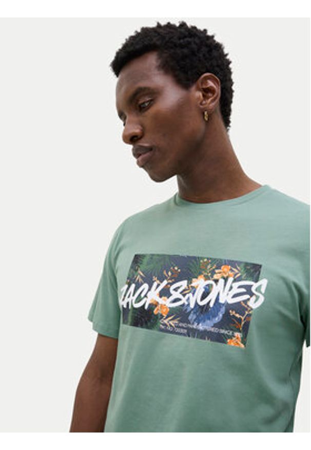 Jack & Jones - Jack&Jones T-Shirt Hawaii 12269324 Zielony Standard Fit. Kolor: zielony. Materiał: bawełna