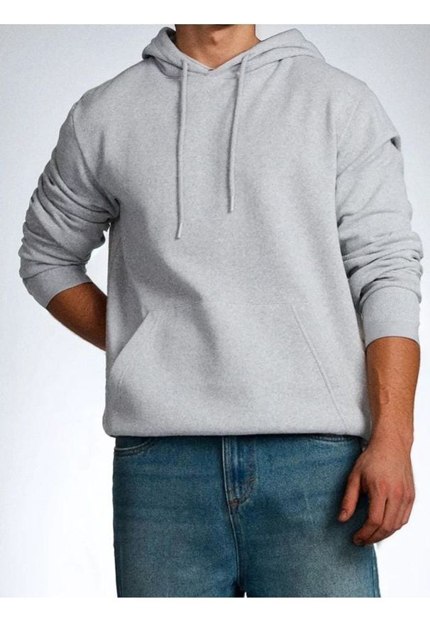 Sinsay - Bluza hoodie basic - szary. Kolor: szary