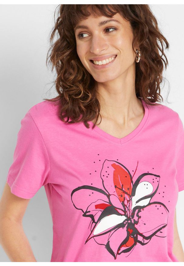 bonprix - T-shirt. Kolor: różowy