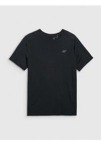 4f - 4F Koszulka trekkingowa z wełną merino męska - czarna XXL. Okazja: na co dzień. Kolor: czarny. Materiał: wełna. Styl: casual