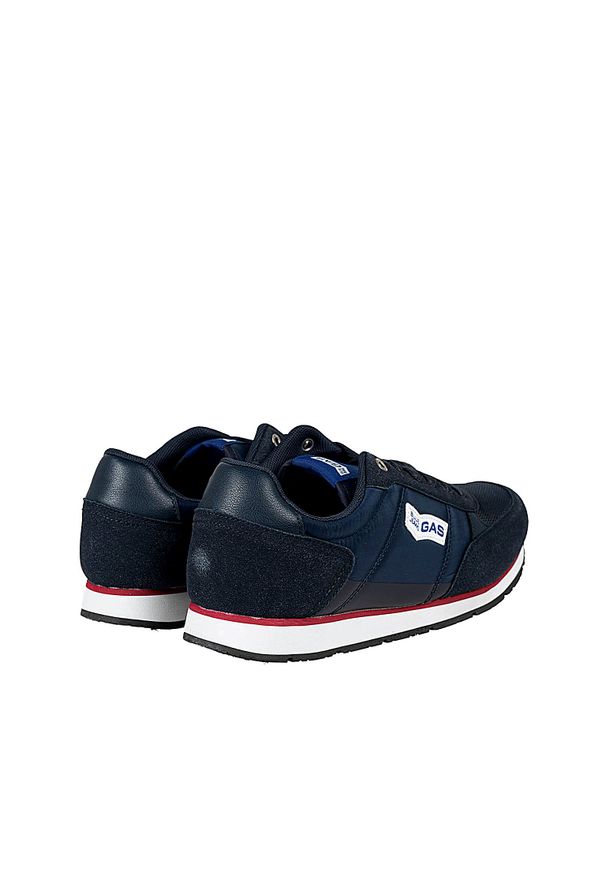 Gas Sneakersy "Dennis KILT" | GAM223557 | Dennis KILT | Mężczyzna | Granatowy. Kolor: niebieski. Materiał: skóra ekologiczna, tkanina. Wzór: aplikacja