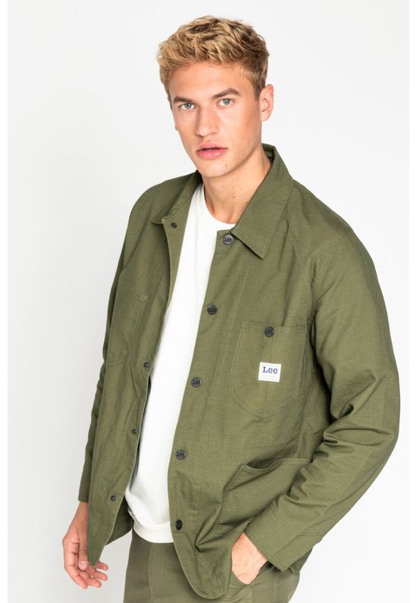 Lee - LEE LOCO JACKET MĘSKA KURTKA PRZEJŚCIOWA WIATRÓWKA OLIVE L87EXSK