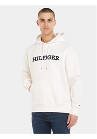 TOMMY HILFIGER - Tommy Hilfiger Bluza Monotype Embro MW0MW33062 Biały Regular Fit. Kolor: biały. Materiał: syntetyk #7