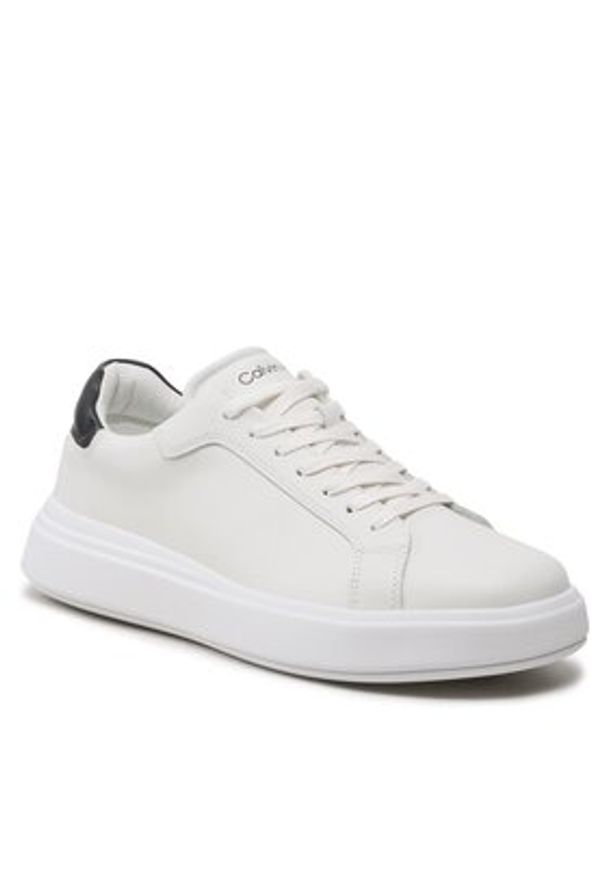 Calvin Klein Sneakersy Low Top Lace Up Lth HM0HM01016 Biały. Kolor: biały. Materiał: skóra