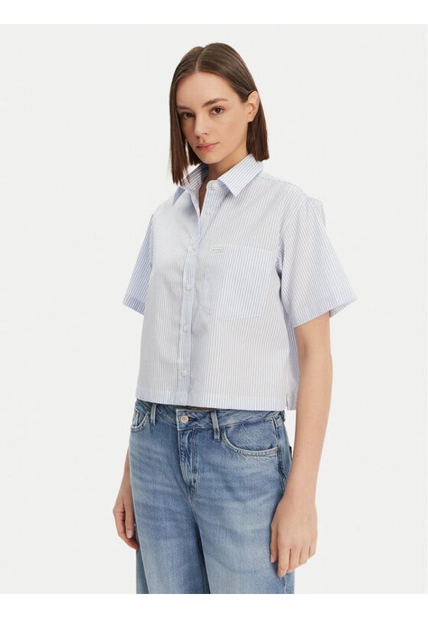 Guess Koszula W5GH98 WH7Q1 Niebieski Regular Fit. Kolor: niebieski. Materiał: bawełna