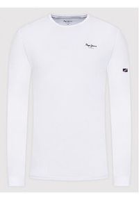 Pepe Jeans Longsleeve Original Basic 2 Long N PM508211 Biały Slim Fit. Kolor: biały. Materiał: bawełna. Długość rękawa: długi rękaw