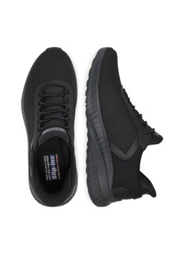 skechers - Skechers Sneakersy SLIP INS BOBS SPORT SQUAD 118303 BBK_ Czarny. Kolor: czarny. Materiał: materiał. Model: Skechers Sport