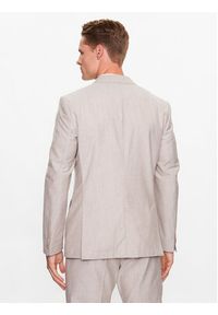 BOSS - Boss Marynarka 50489400 Beżowy Slim Fit. Kolor: beżowy. Materiał: bawełna #4