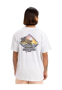 Quiksilver - Koszulka z krótkim rękawem dla Mężczyzn PALM SQUARE Biały. Kolor: biały. Materiał: materiał, bawełna. Długość rękawa: krótki rękaw. Długość: krótkie. Wzór: nadruk