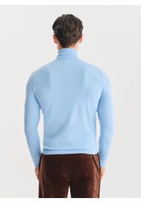 Pako Lorente - PAKO LORENTE - Jasnoniebieski gładki golf męski. Typ kołnierza: golf. Kolor: niebieski, zielony. Materiał: poliamid, bawełna, elastan. Wzór: gładki. Sezon: jesień #2