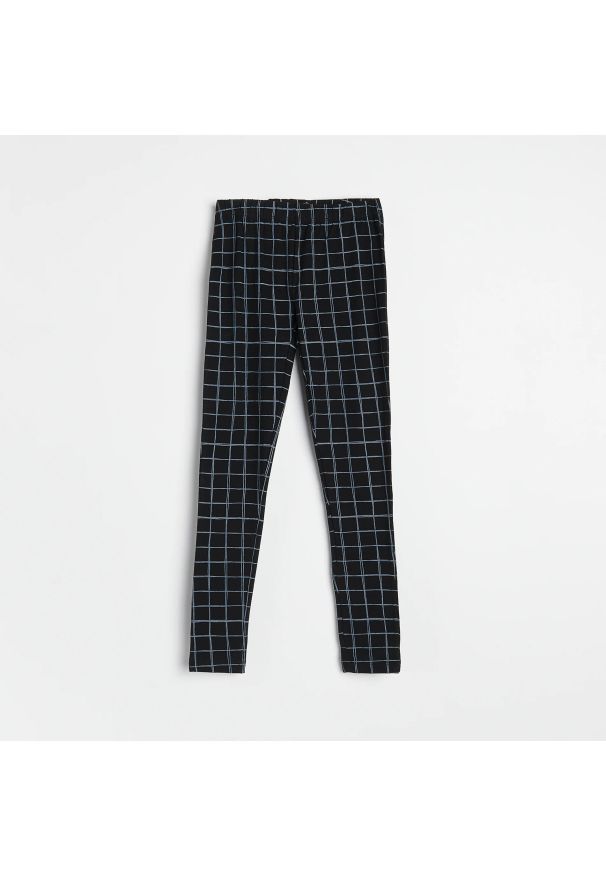 Reserved - Bawełniane legginsy ze wzorem - Czarny. Kolor: czarny. Materiał: bawełna