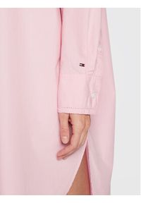 TOMMY HILFIGER - Tommy Hilfiger Sukienka koszulowa Solid WW0WW37102 Różowy Oversize. Kolor: różowy. Materiał: bawełna. Typ sukienki: oversize, koszulowe