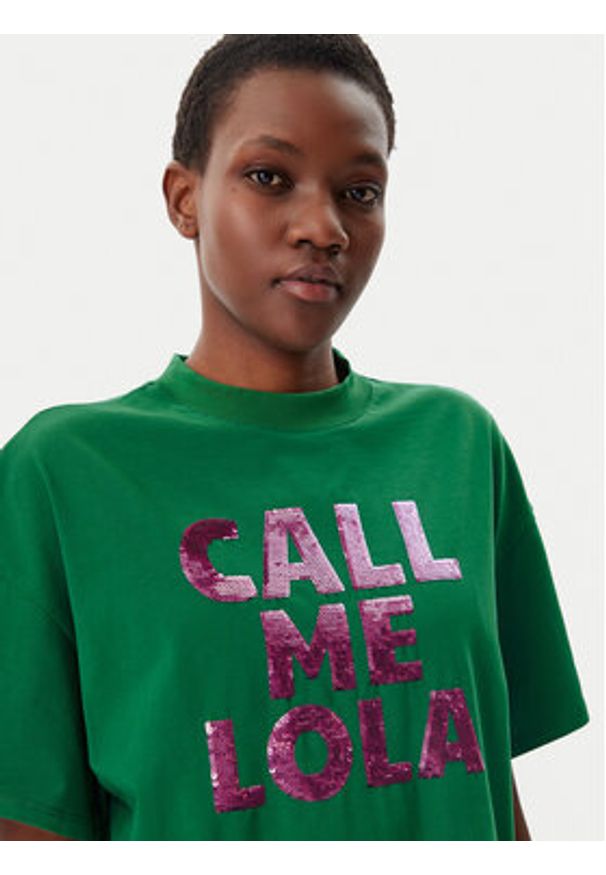 LOLA CASADEMUNT T-Shirt LS2515054 Zielony Relaxed Fit. Kolor: zielony. Materiał: bawełna