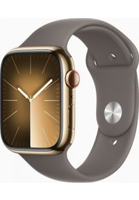 APPLE - Smartwatch Apple Watch 9 GPS + Cellular 45mm Gold Stainless Steel Sport M/L Brązowy (MRMT3QF/A). Rodzaj zegarka: smartwatch. Kolor: brązowy. Styl: sportowy