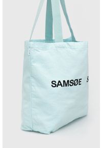 Samsoe & Samsoe - Samsoe Samsoe torebka kolor turkusowy. Kolor: turkusowy. Wzór: nadruk. Materiał: z nadrukiem. Rodzaj torebki: na ramię #4
