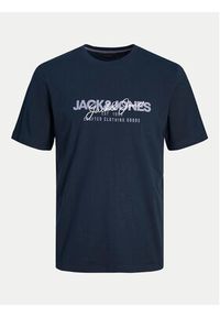 Jack & Jones - Jack&Jones T-Shirt Alvis 12256803 Granatowy Standard Fit. Kolor: niebieski. Materiał: bawełna