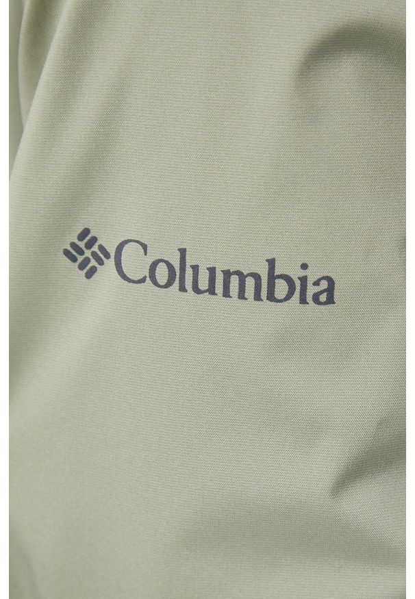 columbia - Columbia kurtka outdoorowa Sunrise Ridge kolor zielony przejściowa. Kolor: zielony. Materiał: materiał, tkanina. Długość: długie. Wzór: ze splotem