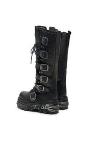 NEW ROCK Glany M-272-S1 Czarny. Kolor: czarny. Materiał: skóra. Styl: rockowy #3