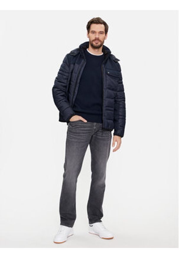 s.Oliver Sweter 2134065 Granatowy Regular Fit. Kolor: niebieski. Materiał: bawełna