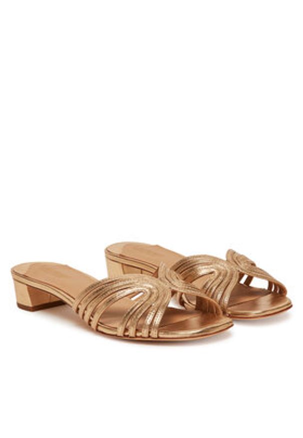 Lauren Ralph Lauren - LAUREN RALPH LAUREN Klapki Fay 802966855001 Złoty. Kolor: złoty. Materiał: skóra