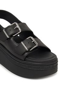 Tommy Jeans Sandały Tjw Wedge Sandal EN0EN02774 Czarny. Kolor: czarny. Materiał: skóra