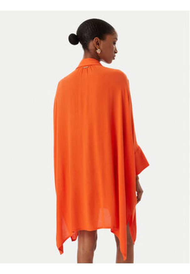 LOLA CASADEMUNT Sukienka koszulowa LS2615008 Pomarańczowy Oversize. Kolor: pomarańczowy. Materiał: wiskoza. Typ sukienki: koszulowe, oversize