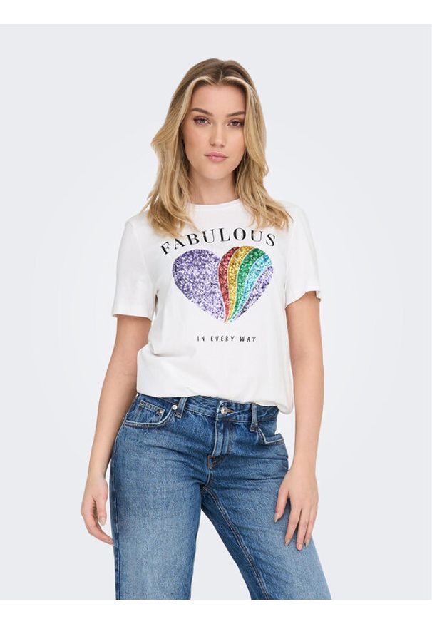 only - T-Shirt ONLY. Kolor: biały