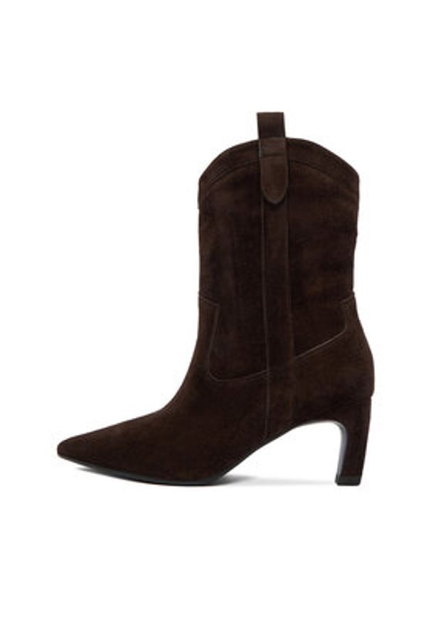 Gino Rossi - GINO ROSSI Botki EO-ZARA-LT2546 Brązowy. Kolor: brązowy. Materiał: zamsz, skóra