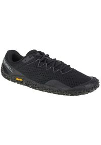 Buty do biegania męskie Merrell Vapor Glove 6. Zapięcie: sznurówki. Kolor: czarny, niebieski. Materiał: tkanina, guma. Szerokość cholewki: normalna. Sport: turystyka piesza