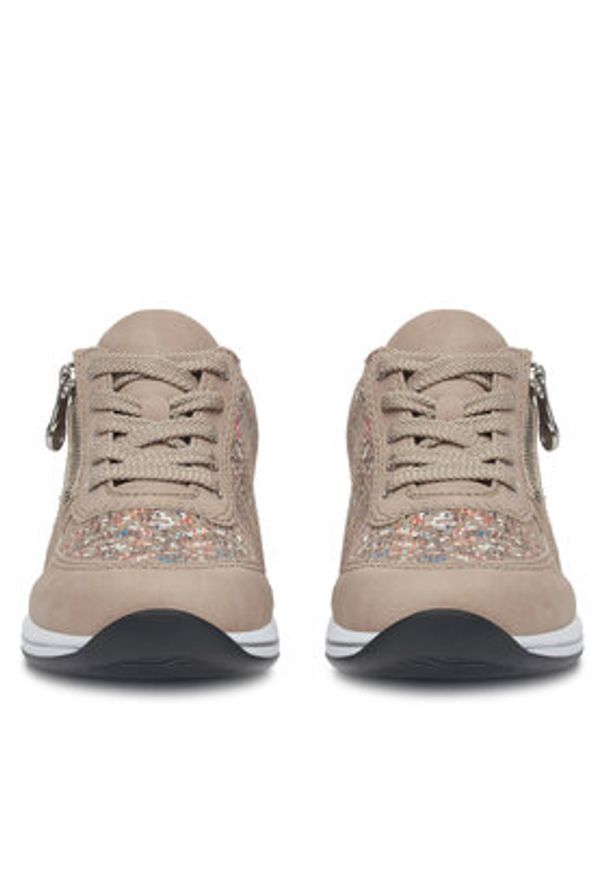 Rieker Sneakersy N1112-62 Beżowy. Kolor: beżowy. Materiał: materiał