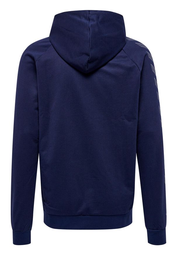 Bawełniana bluza z kapturem zapinana na zamek Hummel Move Grid. Typ kołnierza: kaptur. Kolor: niebieski. Materiał: bawełna. Wzór: nadruk, jodełka. Sport: fitness