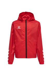 Kurtka do piłki nożnej dla dzieci Hummel Core XK Kids Spray Jacket. Kolor: czerwony, różowy, wielokolorowy