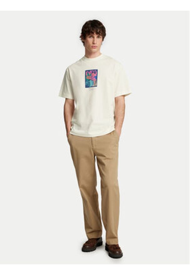 Selected Homme T-Shirt Will 16097225 Écru Relaxed Fit. Materiał: bawełna