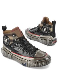 Czarne Sneakersy John Doubare Stylowe Obuwie Męskie. Okazja: na co dzień. Zapięcie: klamry. Kolor: czarny. Materiał: skóra, guma, tkanina. Szerokość cholewki: normalna. Wzór: aplikacja, moro, nadruk #6