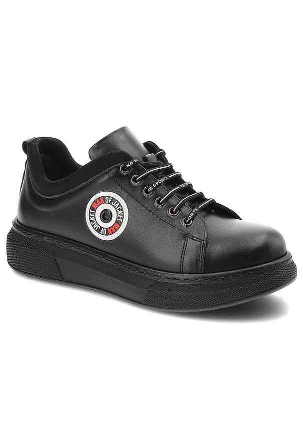 Czarne Sneakersy Ravini Modne Skórzane Buty Damskie. Okazja: na uczelnię. Kolor: czarny. Materiał: skóra. Szerokość cholewki: normalna. Sezon: wiosna. Sport: turystyka piesza