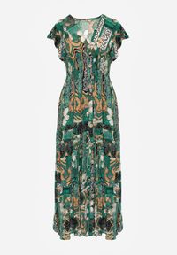 Renee - Zielona Sukienka z Wiskozy Maxi z Gumką w Pasie Weha. Kolor: zielony. Materiał: wiskoza. Sezon: lato. Długość: maxi #8