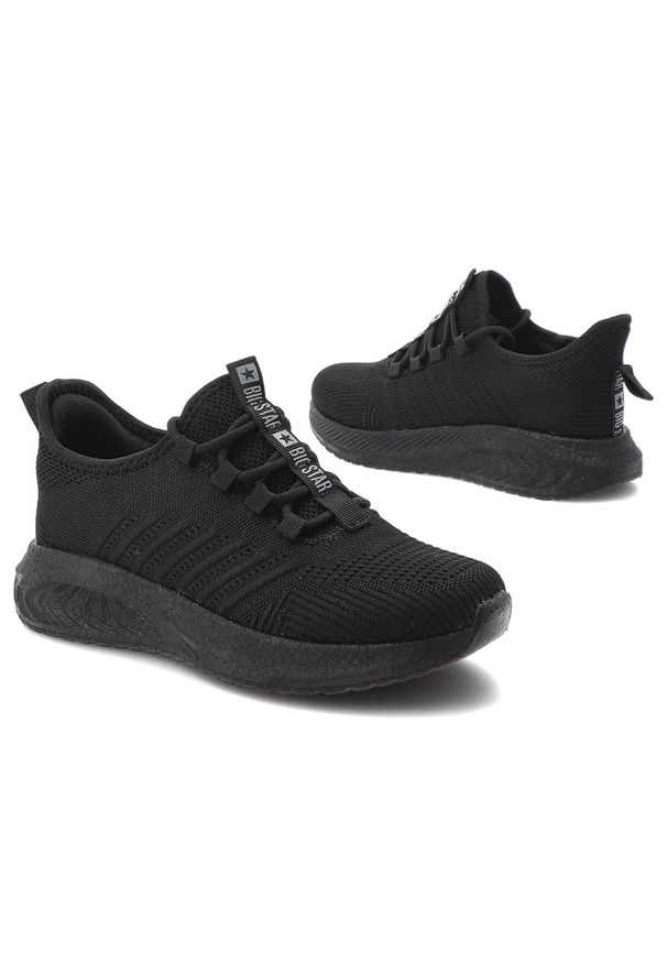Big-Star - Sneakersy damskie Big Star, cholewka z materiału dopasowujące do stopy miękka wyściółka komfortowa wkładka lekka amortyzująca podeszwa, czarne, UU274. Okazja: na co dzień, na spacer. Kolor: czarny. Materiał: materiał. Szerokość cholewki: normalna. Sport: turystyka piesza
