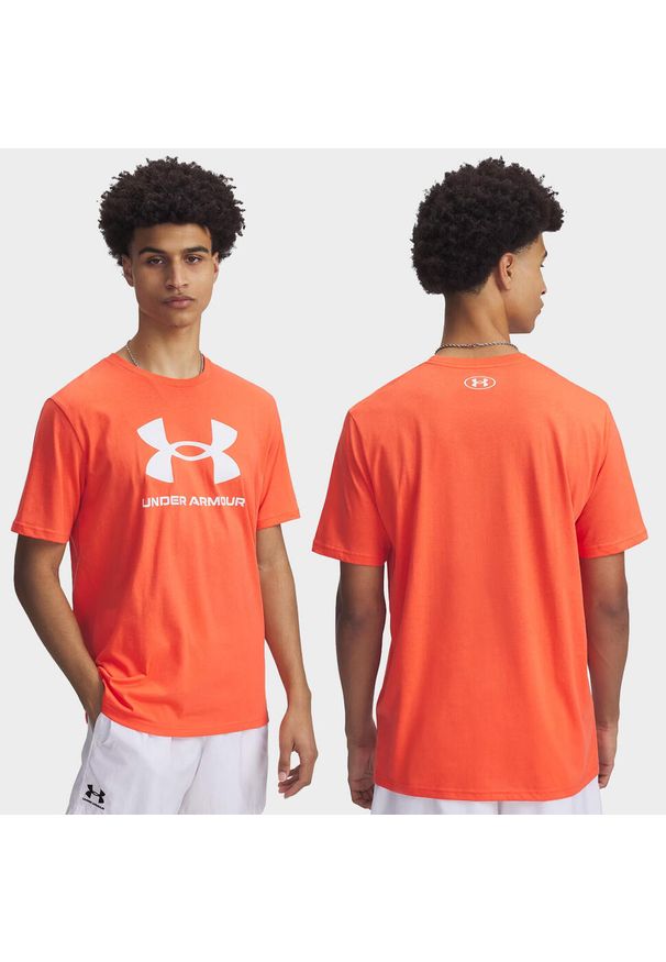 Koszulka fitness męska Under Armour z krótkim rękawem. Kolor: pomarańczowy. Długość rękawa: krótki rękaw. Długość: krótkie. Sport: fitness