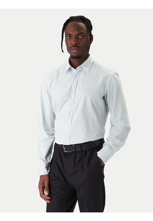 BOSS Koszula Relegant 50518304 Szary Regular Fit. Kolor: szary. Materiał: bawełna