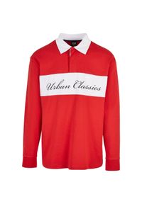 Oversized rugby polo Urban Classics. Typ kołnierza: polo. Kolor: czerwony #1