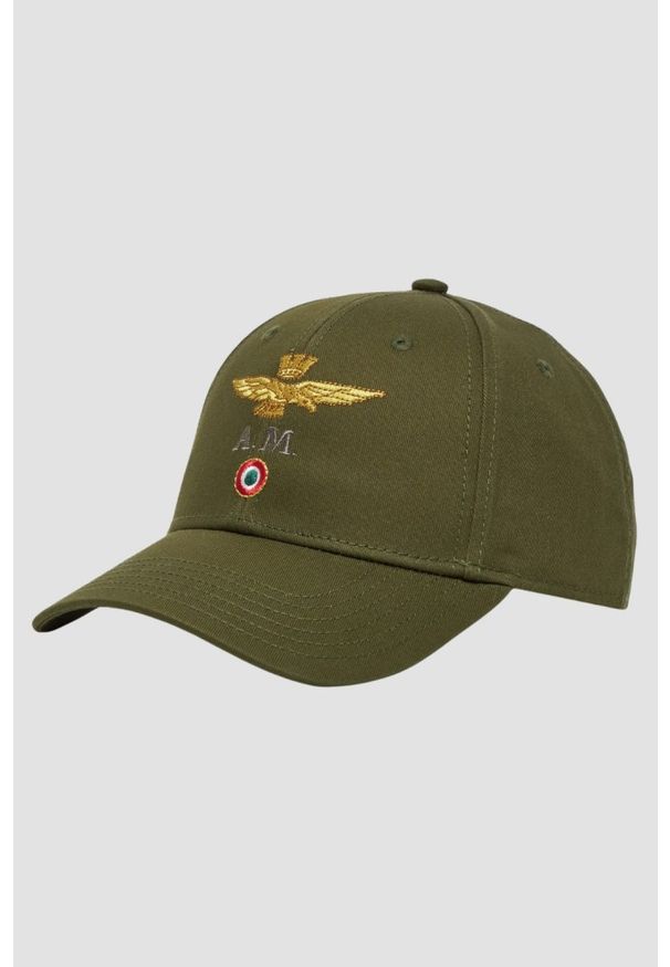Aeronautica Militare - AERONAUTICA MILITARE Zielona męska czapka z daszkiem. Kolor: zielony. Materiał: materiał. Wzór: moro. Styl: casual, sportowy, militarny