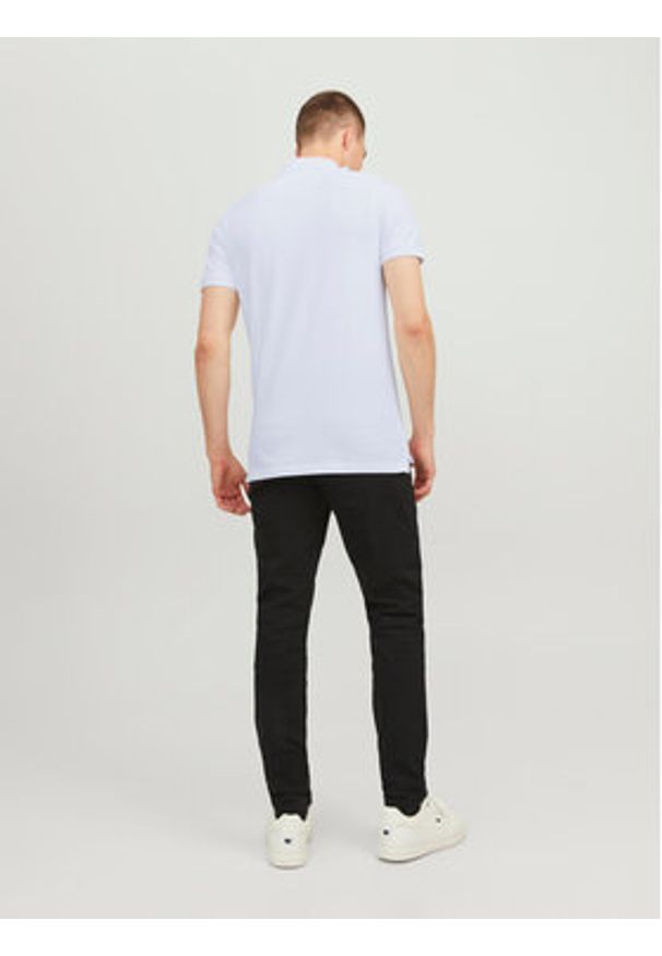 Jack & Jones Polo Paulos 12136668 Biały Slim Fit. Typ kołnierza: polo. Kolor: biały. Materiał: bawełna