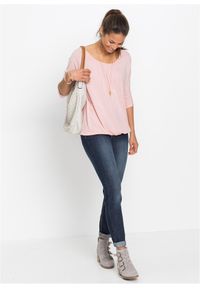 bonprix - Bluzka oversize z mieszanki wiskozy. Kolor: różowy. Materiał: wiskoza #3