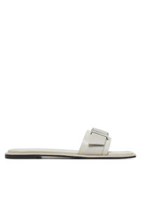 Calvin Klein Klapki Flat Slide W/Buckle - Lth HW0HW02490 Szary. Kolor: szary. Materiał: skóra